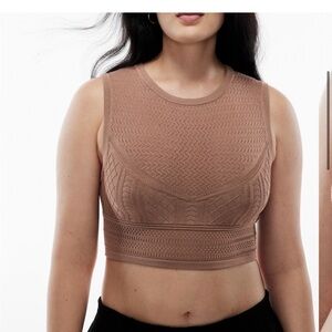 Babaton Knit Crop Top in Taupe